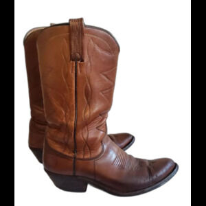 DAN POST Made in USA Brown Leather Western Cowboy Boots Men's Size 9.5